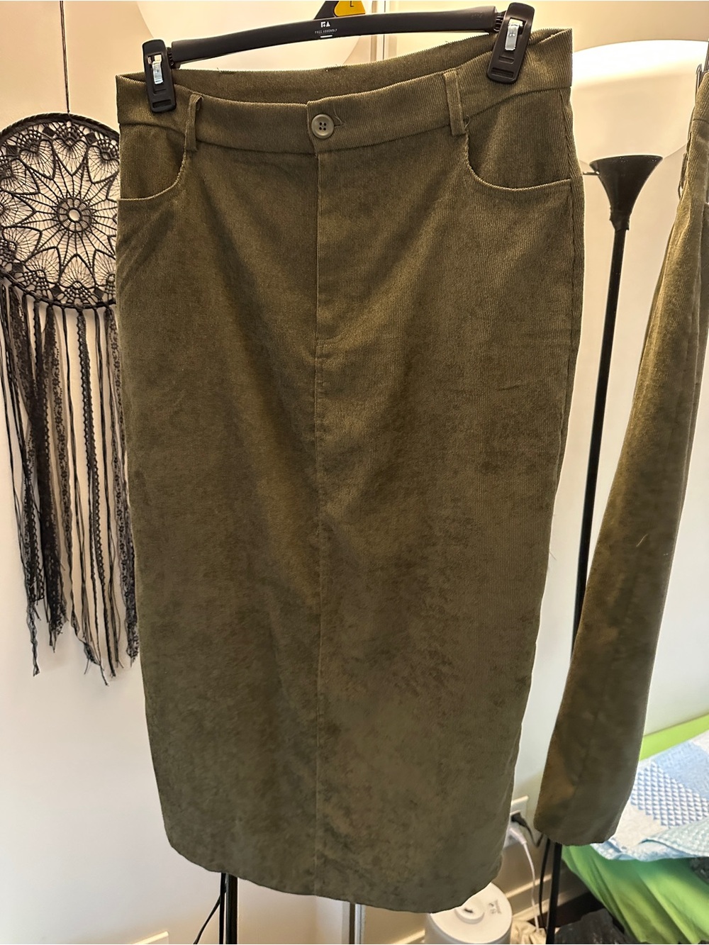 Cider Olive Green Maxi Pencil Skirt